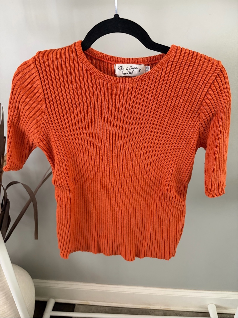 BKG & Company New York Ribbed Orange Knit Top - one size fits most